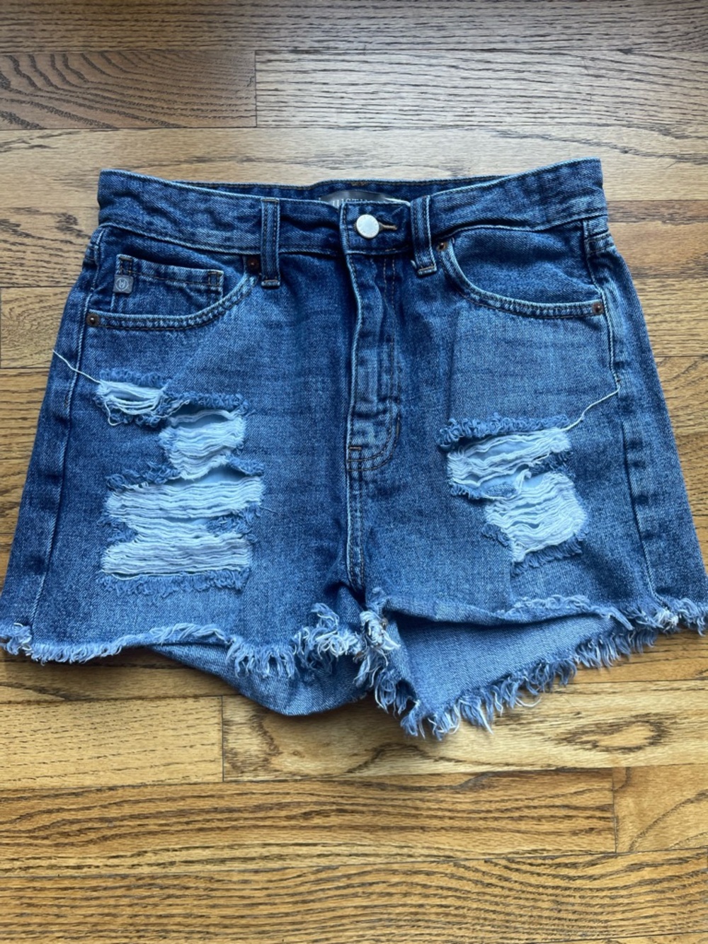 High Rise Destroyed Fray Jean Short Size Medium JUST USA